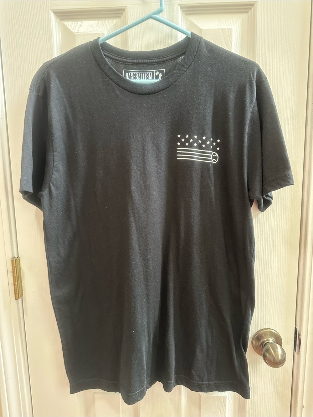 Gently Worn Men's Black Baseballism Stars and Strikes SS T-Shirt